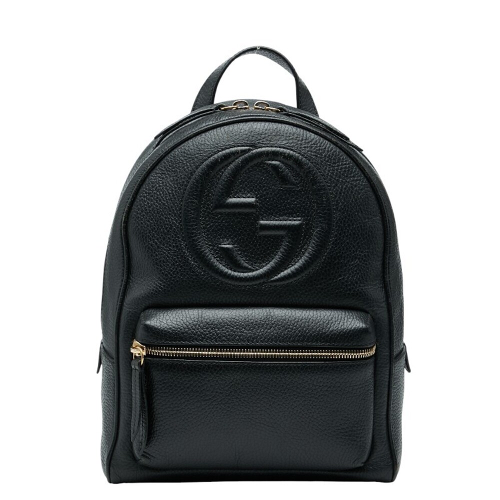 GUCCI Authentic Black Leather Backpack